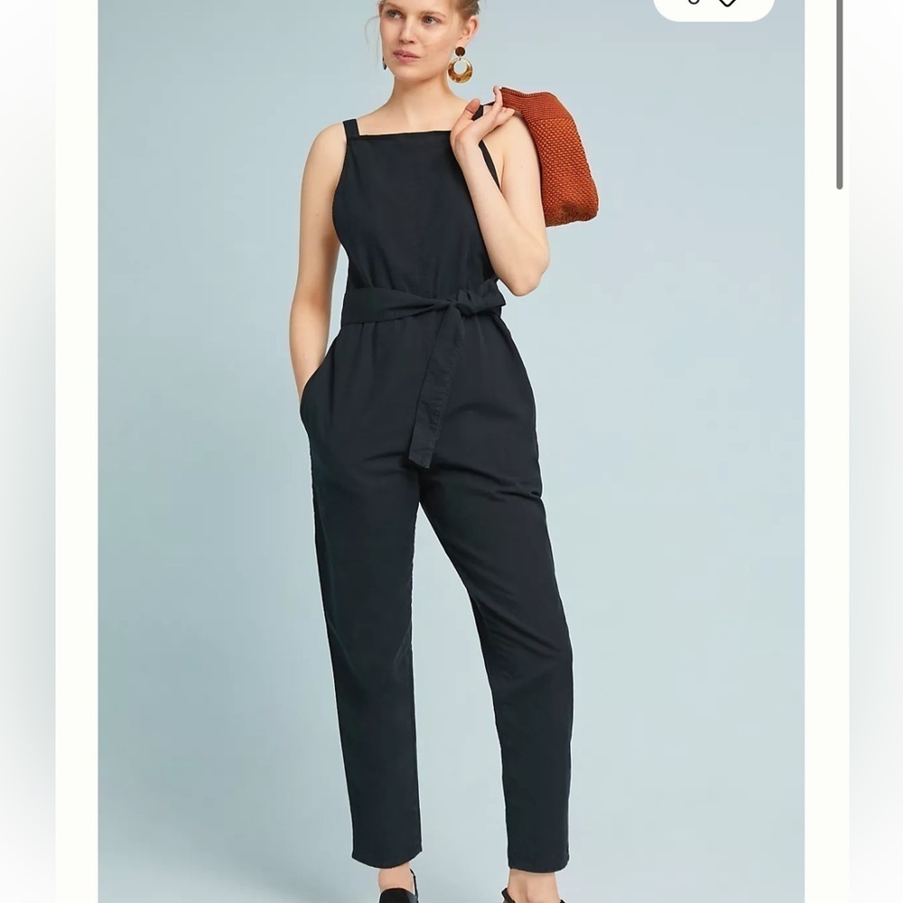 AG Adriano Goldschmeid The Darcy‎ Tie Waste Jumpsuit cotton Linen Blend Size L